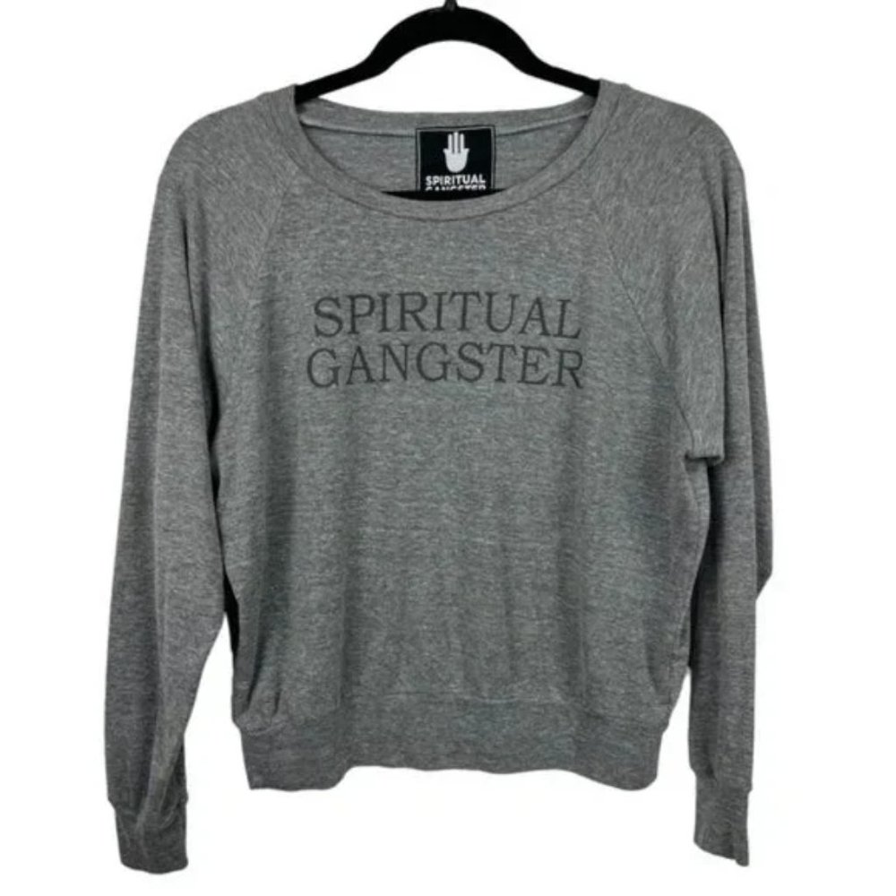 Spiritual Gangster Sweatshirt Size S Gray Varsity Old School Relaxed Fit